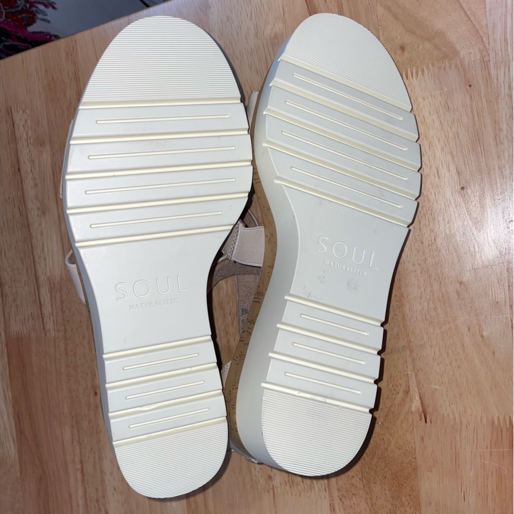 Soul Naturalizer Wedge Sandals 8.5 Wide Goodtimes Porcelain - Picture 15 of 15